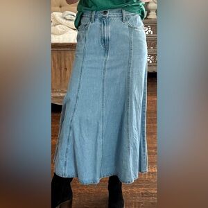 Levi's Light Blue Denim Skirt with Branded Button